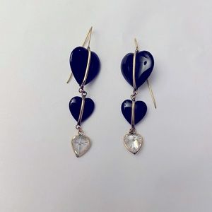 Black Onyx Heart Earrings